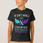 My Son's Wings Cover Heart Suicide Awareness Ribbo T-shirt (Voorkant)