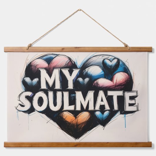 My Soulmate In Heart Hangend Wandkleed (Voorkant)