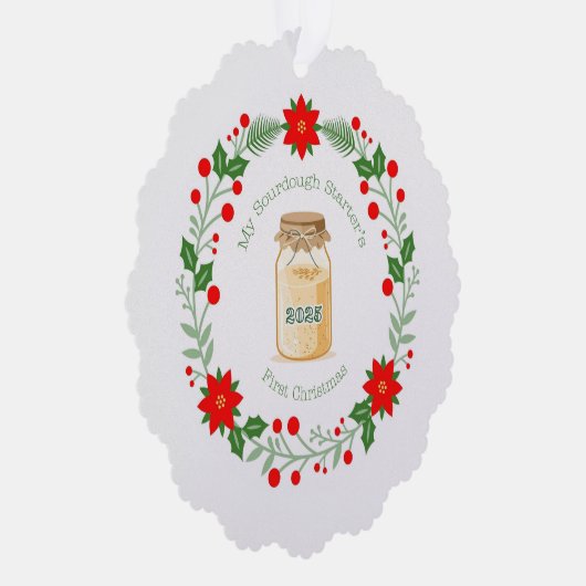 My Sourdough Starter's First Christmas Ornament Kaart (Rechts)