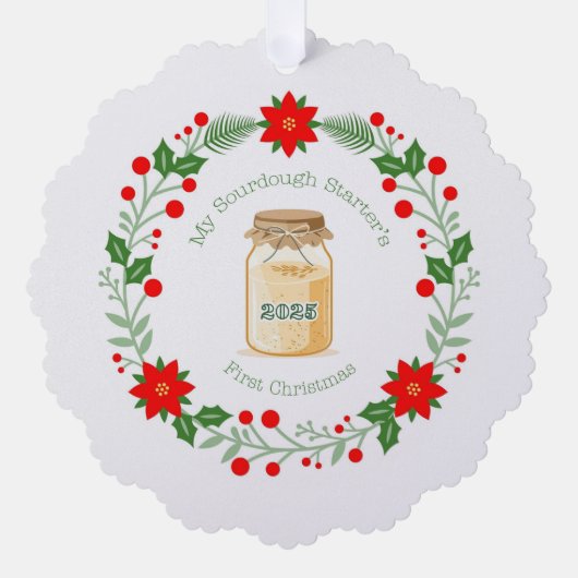 My Sourdough Starter's First Christmas Ornament Kaart (Voorkant)