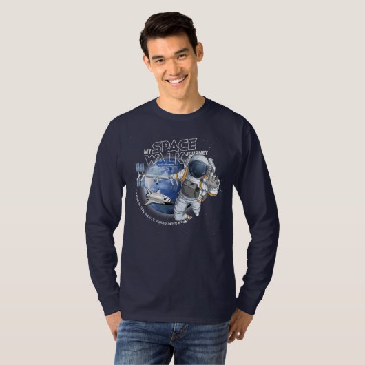 My spacewalk Journey (Dark mode) | Men Long Sleeve T-shirt (Voorkant volledig)