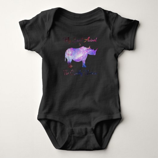 My Spirit Animal De Chubby Unicorn Schattige Rhino Romper (Voorkant)