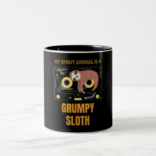 My Spirit Animal Is A Grumpy Sloth Tweekleurige Koffiemok (Center)