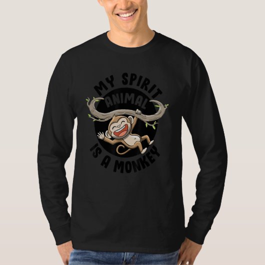 My Spirit Animal Is a Monkey Cute Ape Primates Mon T-shirt (Voorkant)