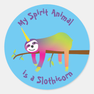 My Spirit Animal is een Slothicorn Ronde Sticker