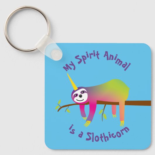 My Spirit Animal is een Slothicorn Sleutelhanger (Voorkant)