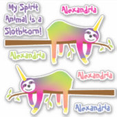 My Spirit Animal is een Slothicorn Sticker (Voorkant)