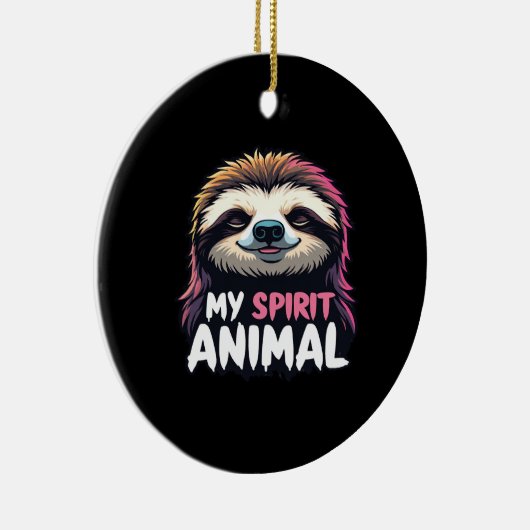 My Spirit Animal - Ontspannen Luie Luiaard Ontwerp Keramisch Ornament (Rechts)