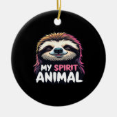 My Spirit Animal - Ontspannen Luie Luiaard Ontwerp Keramisch Ornament (Voorkant)