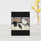 My Srit Animal Drunk Raccoon Funny Lazy Mood  Kaart (Gele Bloem)