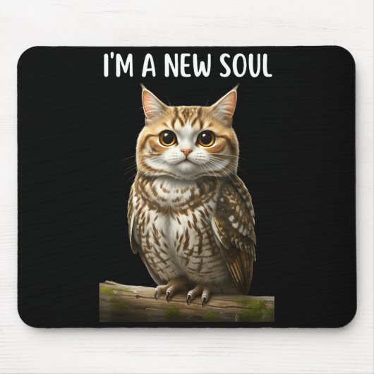 My Srit Animal Funny Meowl, Cursed Cat Owl Brainro Muismat (Voorkant)