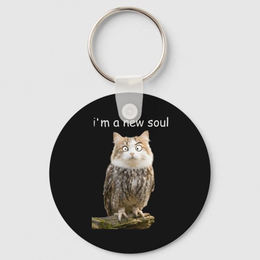 My Srit Animal Funny Meowl, Cursed Cat Owl Brainro Sleutelhanger (Voorkant)