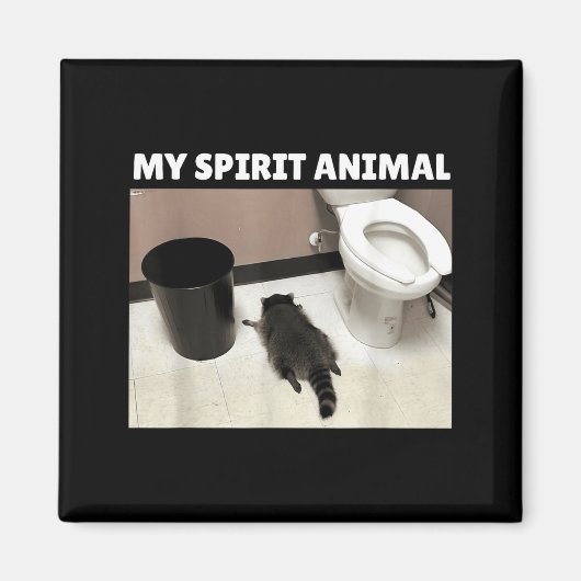 My Srit Animal Raccoon Trash Panda Drunk In The Ba Magneet (Voorkant)