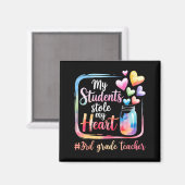 My Student Stole My Heart 3rd Grade Teacher Valent Magneet (Voorkant / Achterkant)