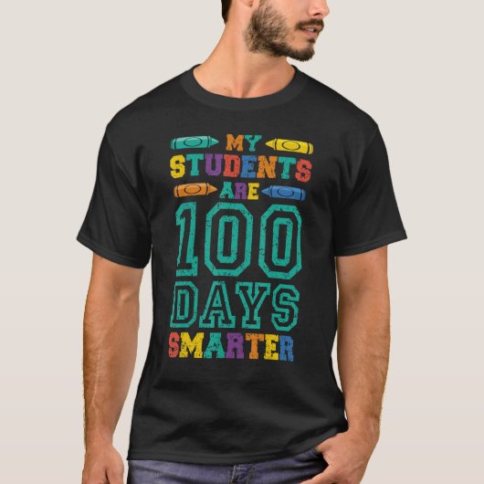 My Students Are 100 Days Smarter Happy Teacher Sch T-shirt (Voorkant)