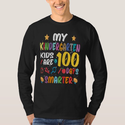 My Students Are 100 Days Smarter Kindergarten Kids T-shirt (Voorkant)