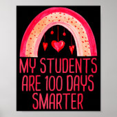My Students Are 100 Days Smarter Rainbow Valentine Poster (Voorkant)