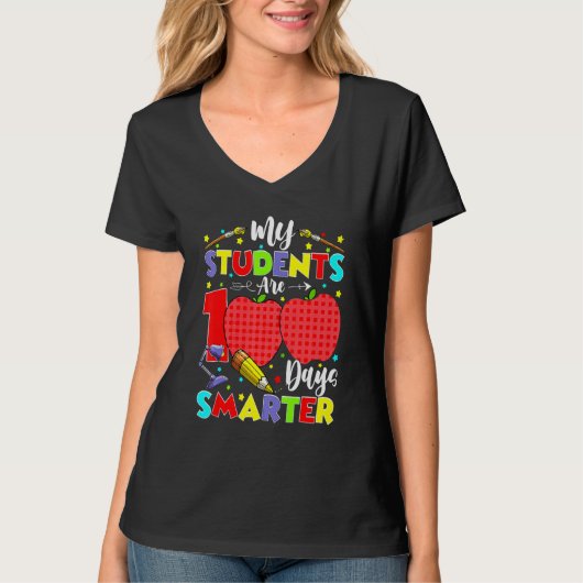 My Students Are 100 Days Smarter School Gift Kids  T-shirt (Voorkant)