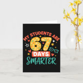My Students Are 67 Days Smarter Funny Teacher Kids Kaart (Gele Bloem)