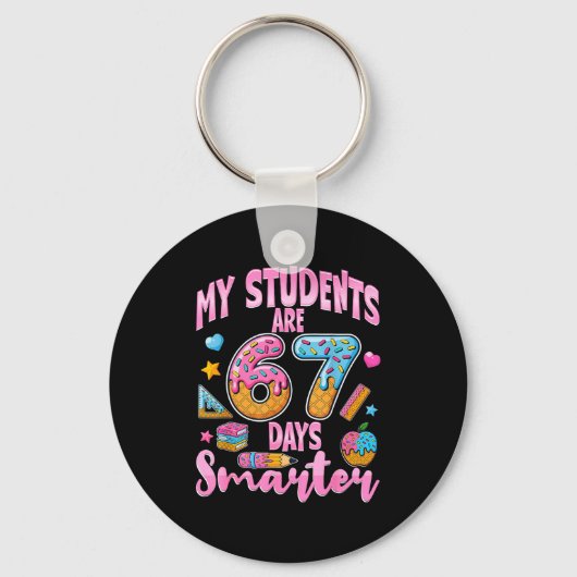 My Students Are 67 Days Smarter Funny Teacher Kids Sleutelhanger (Voorkant)