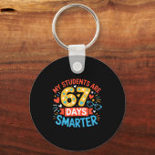 My Students Are 67 Days Smarter Funny Teacher Kids Sleutelhanger (Voorkant)
