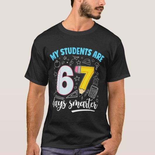 My Students Are 67 Days Smarter Funny Teacher Kids T-shirt (Voorkant)