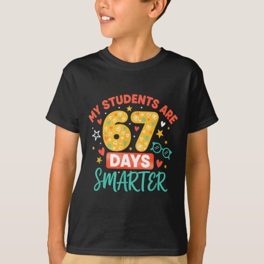 My Students Are 67 Days Smarter Funny Teacher Kids T-shirt (Voorkant)