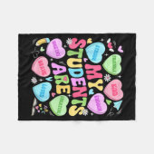 My Students Are Kind Strong Valentine Teacher Wome Fleece Deken (Voorkant (Horizontaal))