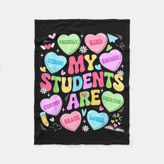 My Students Are Kind Strong Valentine Teacher Wome Fleece Deken (Voorkant)