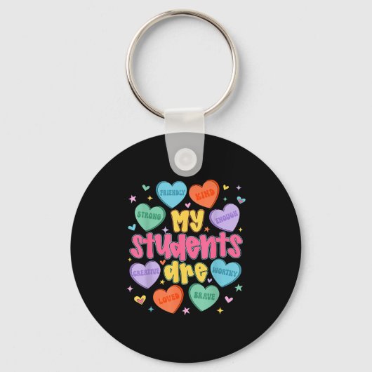 My Students Are Kind Strong Valentine Teacher Wome Sleutelhanger (Voorkant)