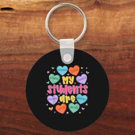 My Students Are Kind Strong Valentine Teacher Wome Sleutelhanger (Voorkant)