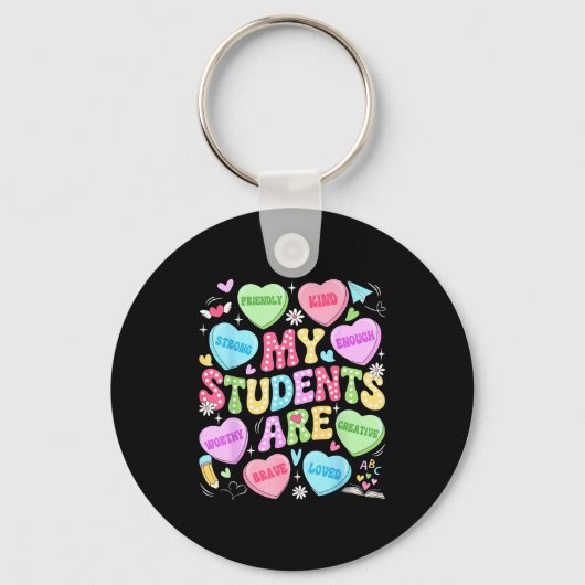 My Students Are Kind Strong Valentine Teacher Wome Sleutelhanger (Voorkant)