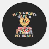 My Students Have A Zza-my-heart Valentines Day Tea Ronde Sticker (Voorkant)