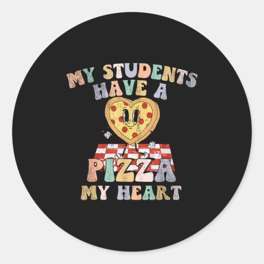 My Students Have A Zza-my-heart Valentines Day Tea Ronde Sticker (Voorkant)
