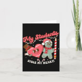 My Students Stole My Heart Gingerbread Christmas E Kaart (Voorkant)