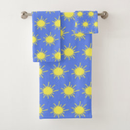 My Sunshine Bath Towels (Sky Blue & Yellow) Bad Handdoek