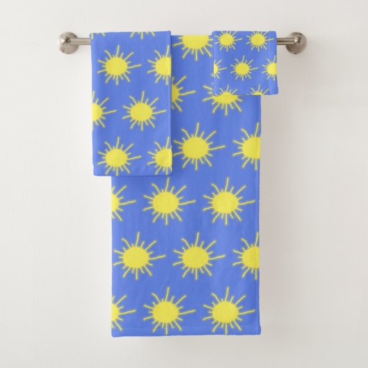 My Sunshine Bath Towels (Sky Blue & Yellow) Bad Handdoek (Insitu)