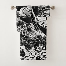 My Super Halloween black and white Bad Handdoek