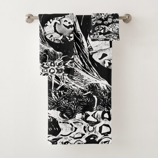 My Super Halloween black and white Bad Handdoek (Insitu)