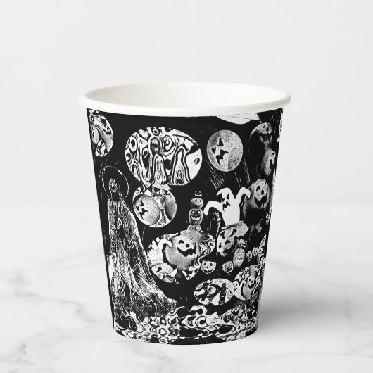 My Super Halloween black and white Papieren Bekers (Voorkant)