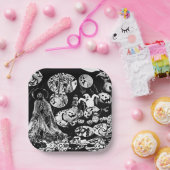 My Super Halloween black and white Papieren Bordje (Feest)