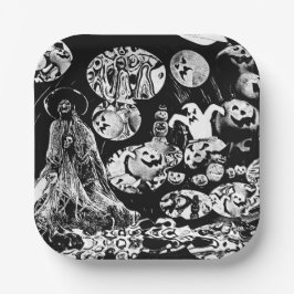 My Super Halloween black and white Papieren Bordje