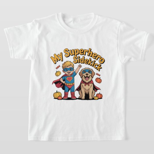 My Superhero Sidekick Halloween Kids Tee T-shirt (Laagn)