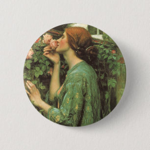 My Sweet Rose, or Soul of the Rose by Waterhouse Ronde Button 5,7 Cm