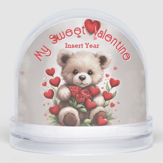 My Sweet Valentine Teddy Bear Keepsake Sneeuwbol (Voorkant)