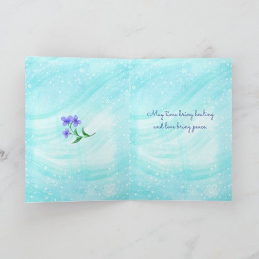 My Sympathies – Soft Floral Comfort Design Aqua Kaart (Binnen)