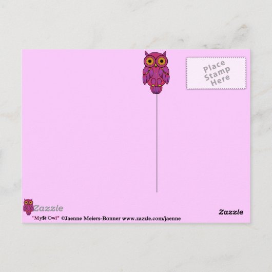 My$t Owl Dusk Briefkaarten (Achterkant)