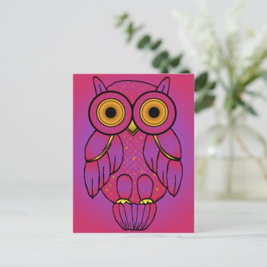 My$t Owl Glow Briefkaarten (Staand voorkant)
