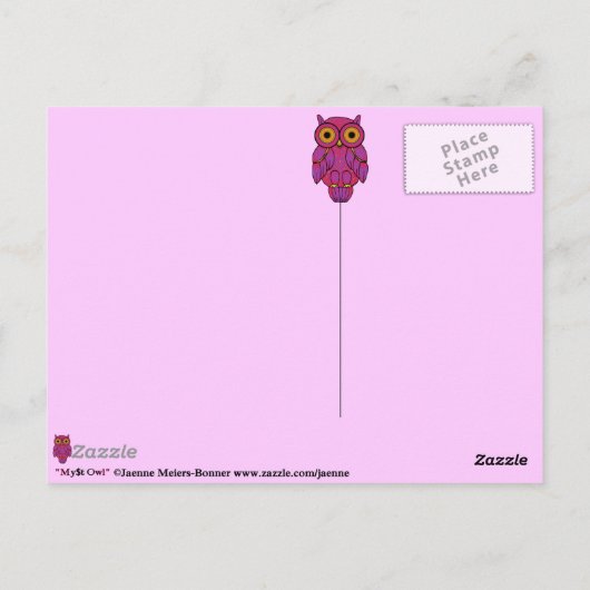 My$t Owl Glow Briefkaarten (Achterkant)