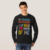 My Teacher Survived 100 Days Of Me Funny School Bo T-shirt (Voorkant volledig)